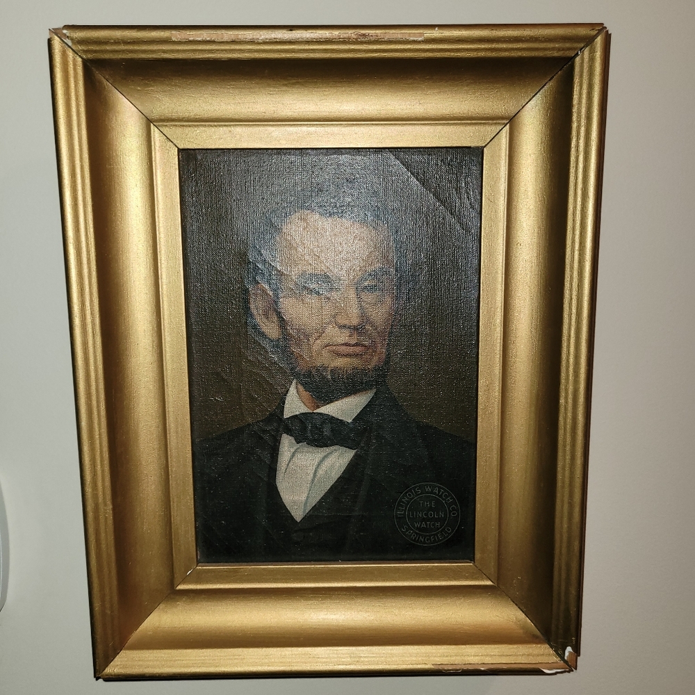 Vintage Abraham Lincoln Oil Portait